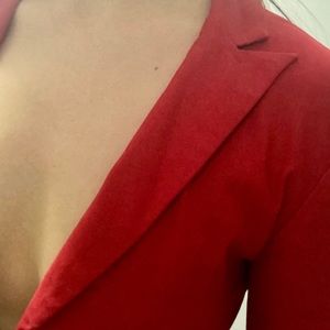 Red Cropped Blazer